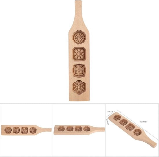 Kit di decorazione per torte in legno, forma rotonda, per torta al cioccolato e mousse, set di utensili per la decorazione di torte, 1 pezzo, diametro 4 volte la larghezza di una fioritura