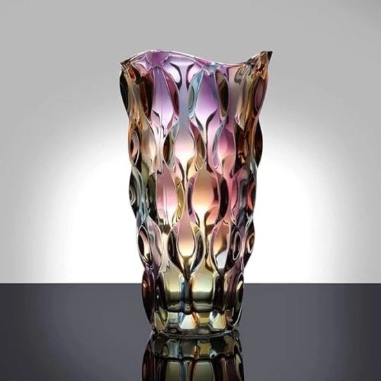 Vaso in vetro moderno 24 cm - Design artigianale per fiori
