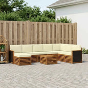 Set di divani da esterno con cuscino 7 pcs Naturale e Crema 3384731