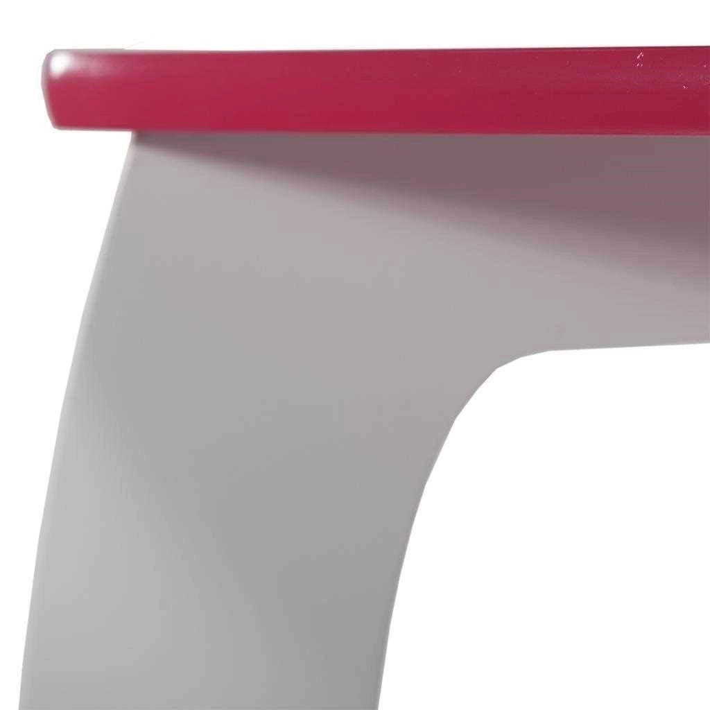Set tavolo/2 sgabelli legno bianco/rosa