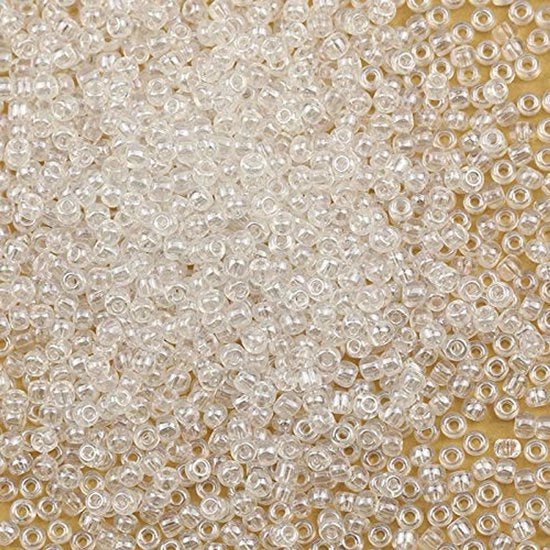 Crystal Color 3mm perle per filigrana 3600 pezzi/100 gram, 8/0 perle di vetro per la creazione di gioielli, bracciali, collane e orecchini (crystal)