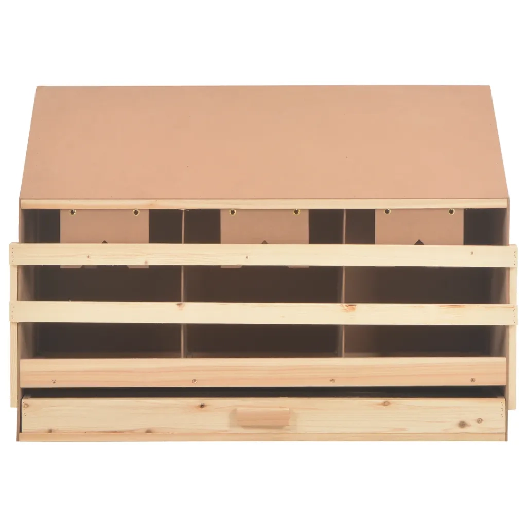 Casetta Cova per Galline 3 Scomparti 93x40x65 cm Legno di Pino 170655