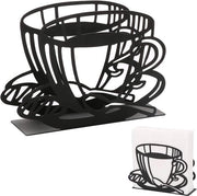 Sostegno per tovaglioli - Design in metallo nero - Moderno contenitore per la cucina e il soggiorno - Conservazione spaziale del cartone