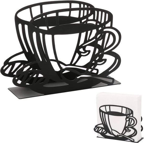 Sostegno per tovaglioli - Design in metallo nero - Moderno contenitore per la cucina e il soggiorno - Conservazione spaziale del cartone