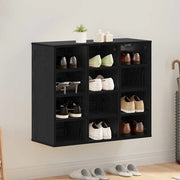 Mobile per scarpe con lo scaffale-Scarpiera Rovere Nero 77,5 x 30 x 67 cm