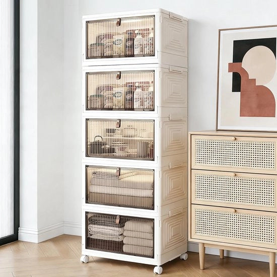 Contenitore di archiviazione trasparente 22L - Contenitore di archiviazione con coperchio - Scatole di archiviazione sovrapposte - Ripiegabile - Duraturo in plastica - Contenitore di archiviazione.