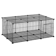 Gabbia per Animali 22 Pannelli ¨C zephmum ¨C Nero 105x70x45 cm