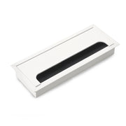 Passacavi da tavolo Emuca Quadrum, rettangolare, 269x80 mm, da incasso, Alluminio, Verniciato nero