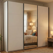 Armadio Camera da Letto Rutino, Guardaroba Grande Appendiabiti, 262.5x224h cm Bianco Opaco