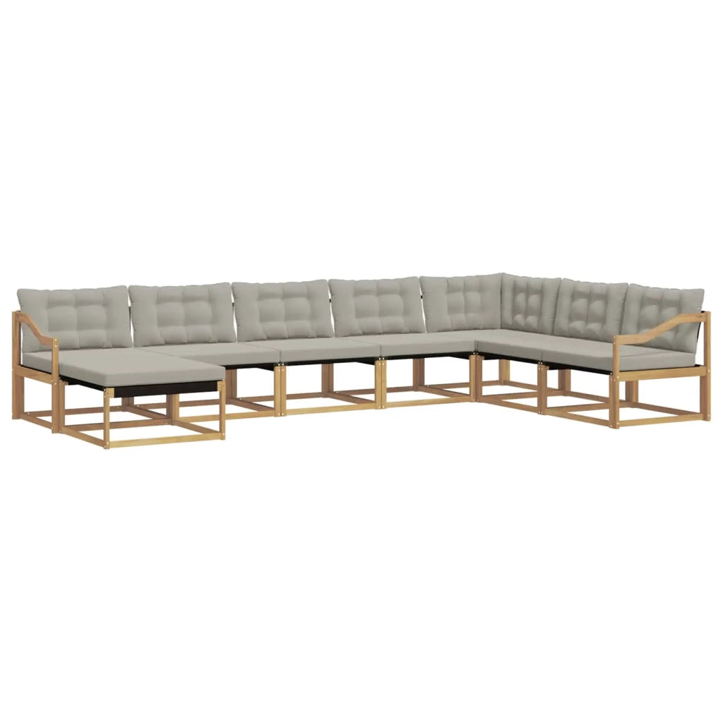 Set di divani da esterno 8 pz Bianco e Grigio Chiaro 3388981