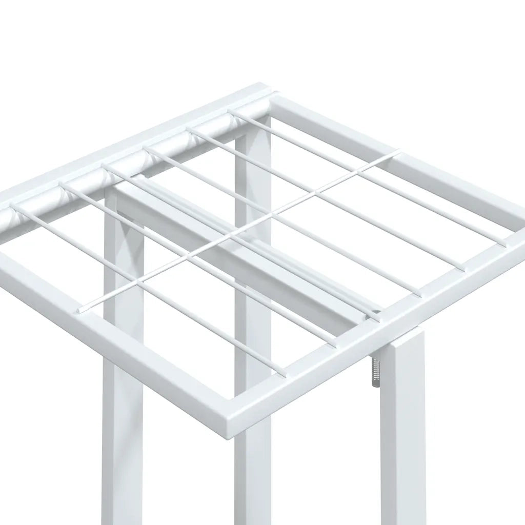 Fioriera | Cassetta per fiori | Vaso a 4 Piani con Ruote 44x23x80 cm Ferro Bianco