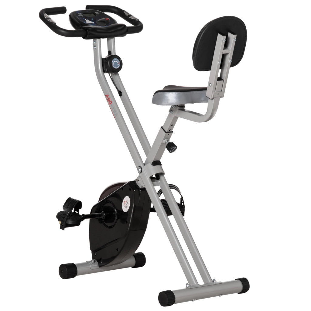 Bicicletta Statica Pieghevole con Schienale ¨C zephmum ¨C Grigio