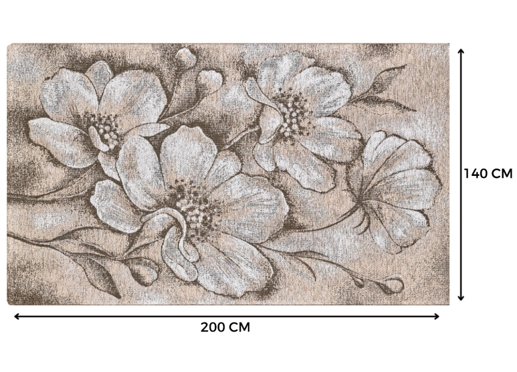 Tappeto Salotto Velour Antiscivolo Disegno Asturia By Suardi - 140x200 - Tortora