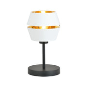 Lampada Da Tavolo Contemporanea 1 Luce Bellerofonte In Metallo Bianco E Oro