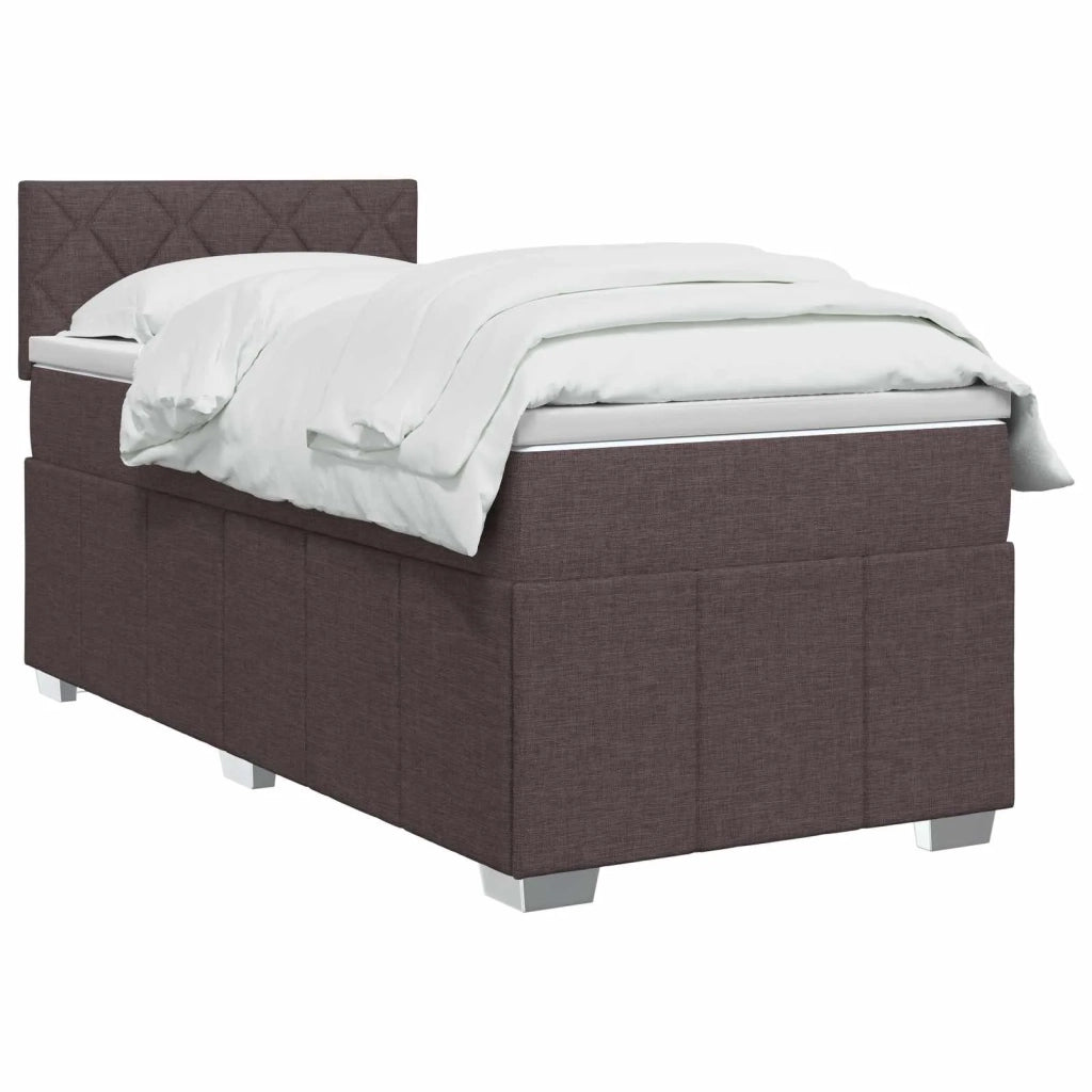Letto box spring con materasso Marrone Scuro 100 x 200 cm 3451153