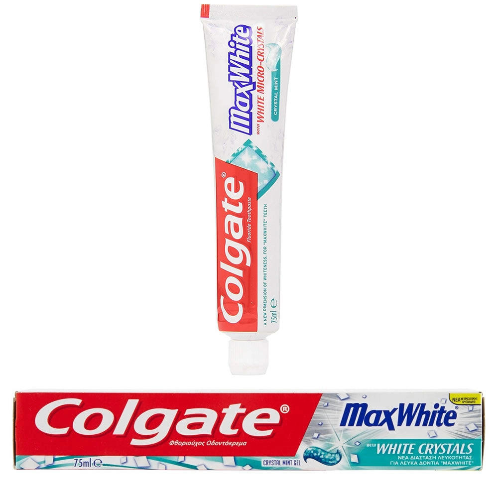 Multipack da 8 dentifrici colgate maxwhite crystal mint - confezioni da 75 ml ciascuna