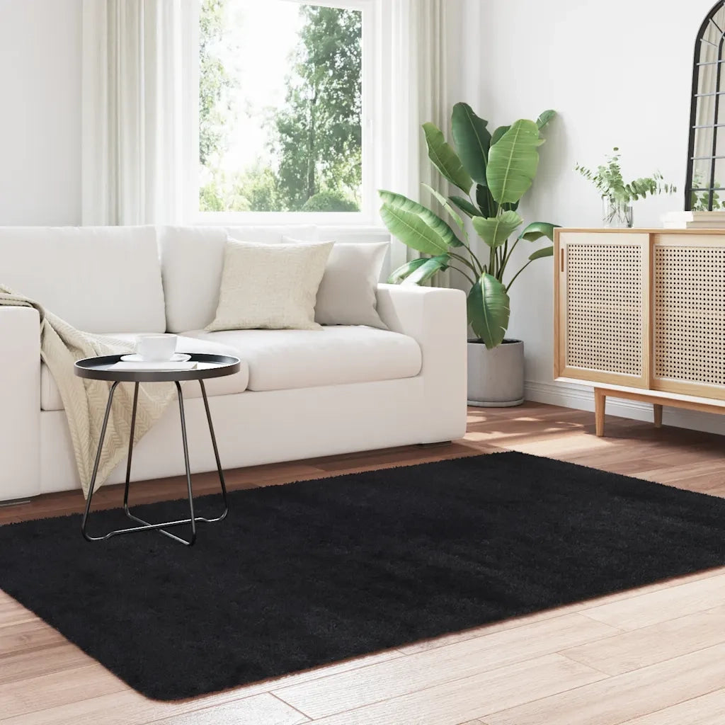 Tappeto del soggiorno | Tappeto Shaggy a Pelo Lungo NAVARRA Nero 130x200 cm poliestere