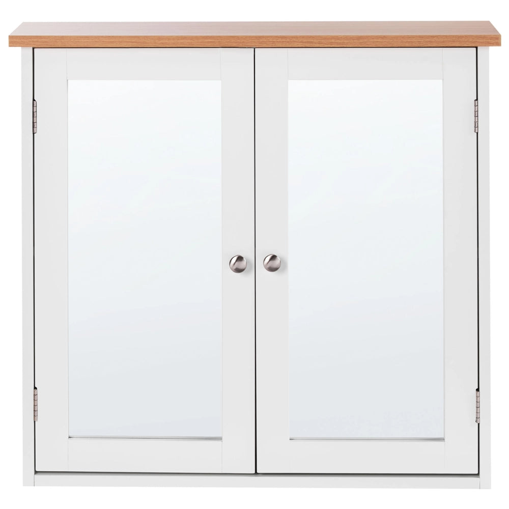 Armadietto a muro con specchio da bagno MDF Bianco 17 x 60 cm stile scandinavo