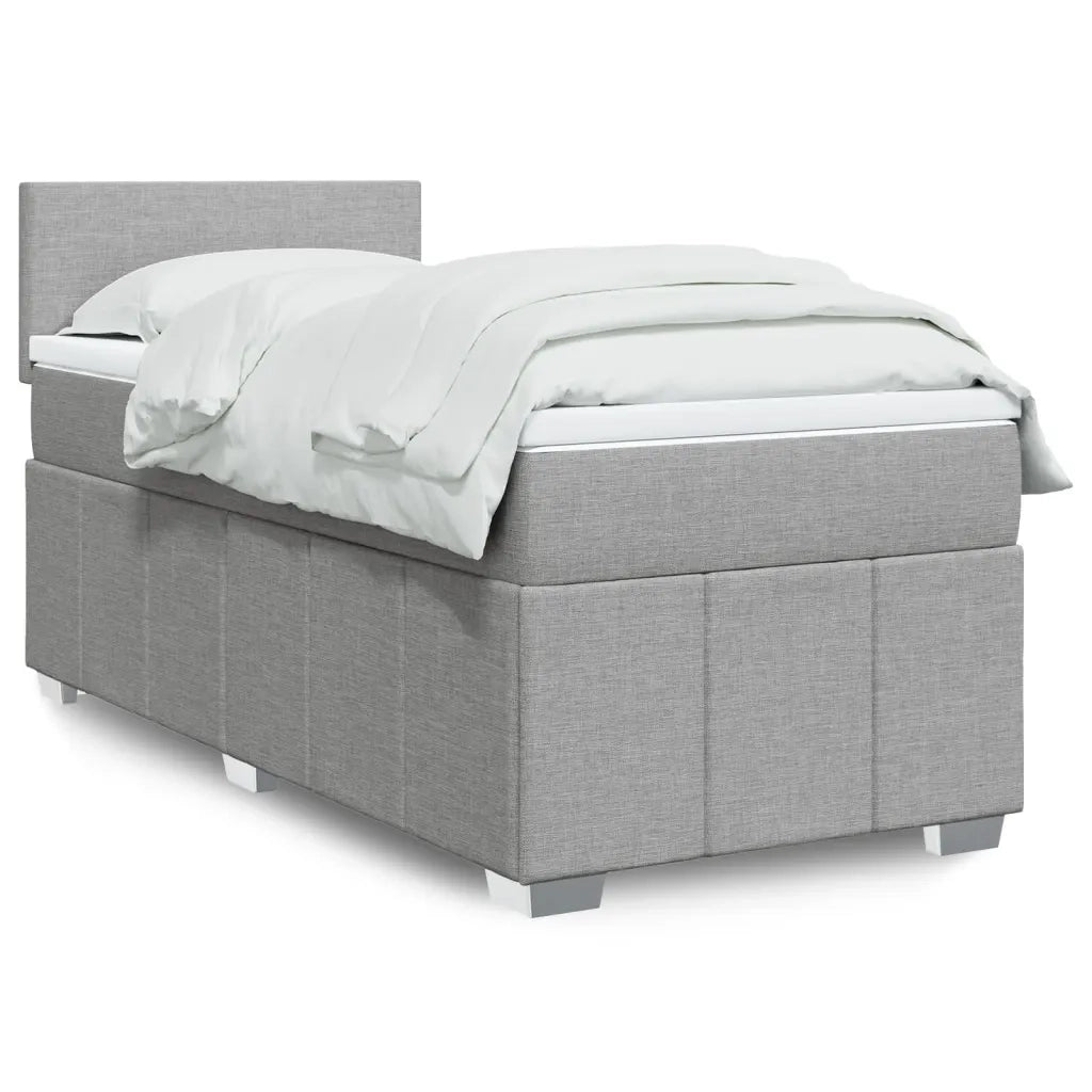 vidaXL Giroletto a Molle con Materasso Grigio Chiaro 90x190 cm Tessuto