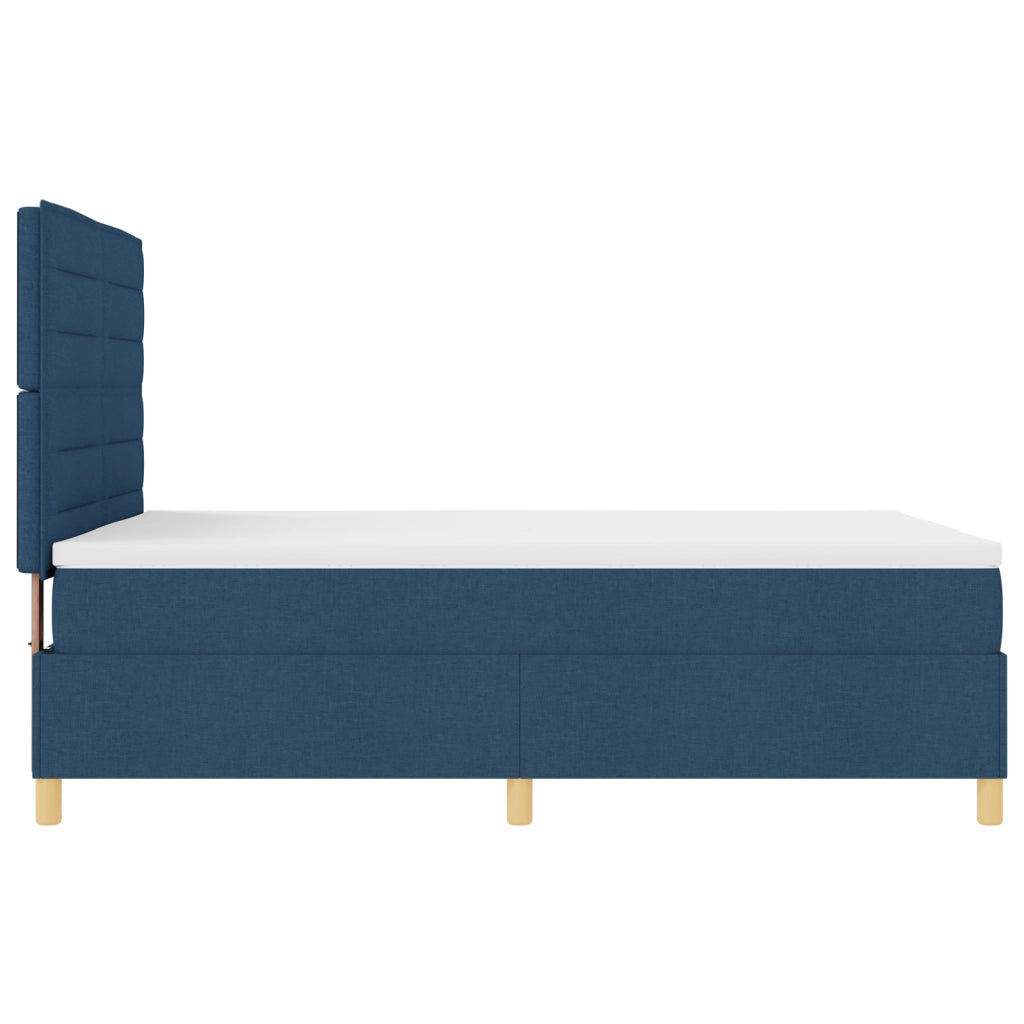 Letto Box Spring con Materasso e LED Blu 160x200 cm Tessuto