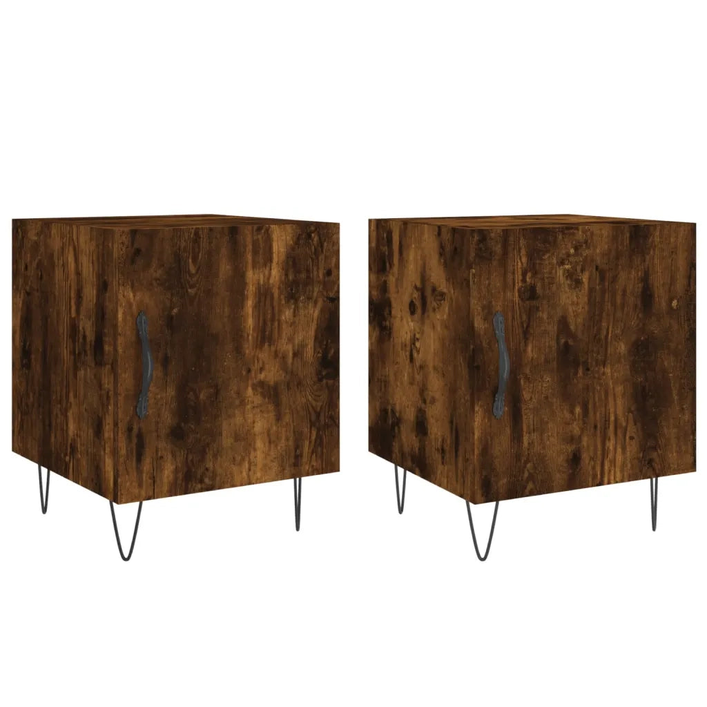 Comodini 2 pz Rovere Fumo 40x40x50 cm in Legno Multistratocod mxl 80567