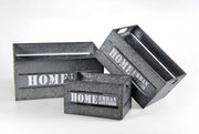 MAURY'S SET 3 CASSETTE PHOENIX METALLO. GRIGIO MARTELLATO DIFFERENTI DIMENSIONI