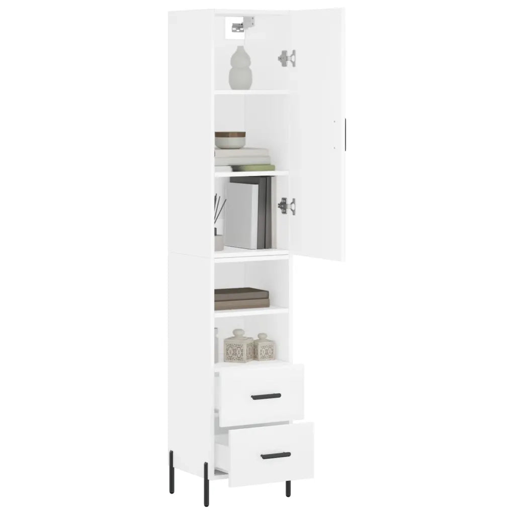 Credenza | Madia | Buffet da pranzo | Armadio da pranzo Bianca 34,5x34x180 cm in Legno Multistrato