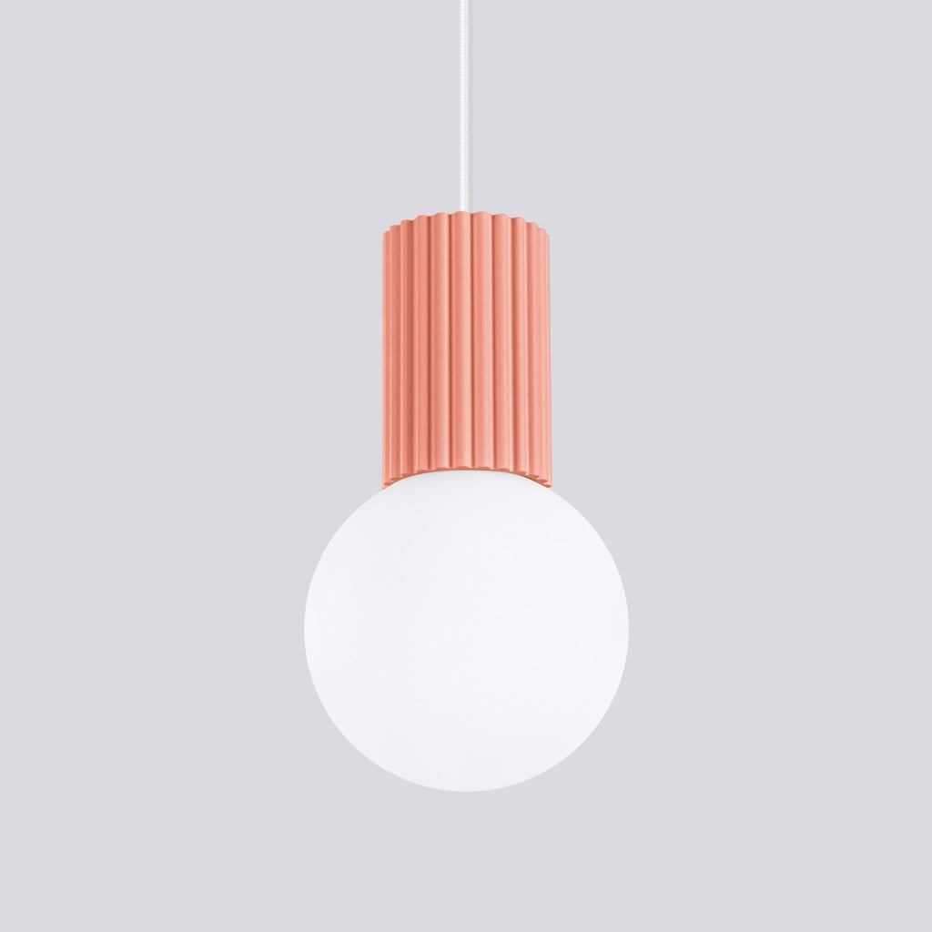 Lampada a sospensione SFERA pesca/bianca vetro G9 Pure Lume