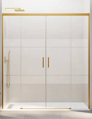 Porta doccia scorrevole 2+2 THALASSA (BASIC) 170 cm Profilo Oro vetro serigrafato
