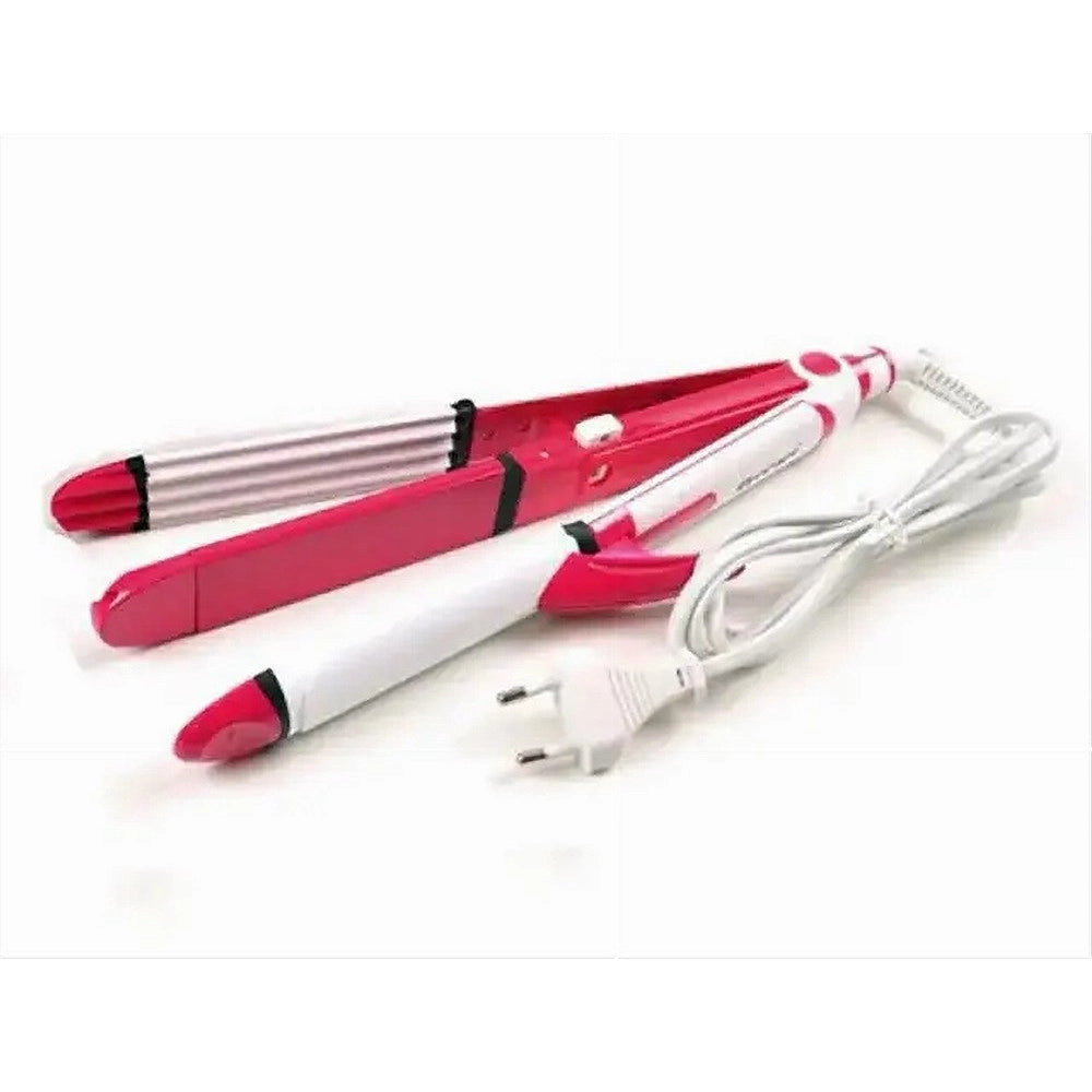 Trade Shop - Piastra Capelli Ferro Arricciacapelli Professionale Multistyler 3 In 1 Gm-1958 -