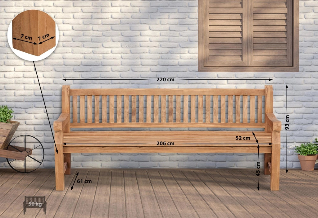 Teakbank Jackson V2 220 cm