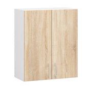Mobile da cucina pensile sistema AKORD LIMA Bianco 60 cm 2 ante inserto frontale Sonoma Quercia 60x30,5x72 cm