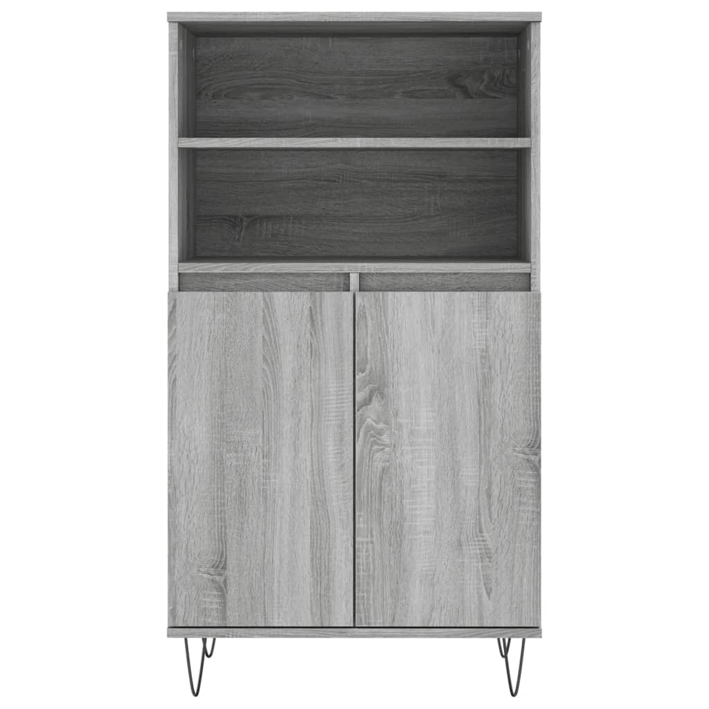 Buffet credenza cassettiera armadio mobile contenitore organizer cucina soggiorno salotto rovere Sonoma alto 60 x 36 x 110 cm legno ingegnerizzato grigio 02_0035382