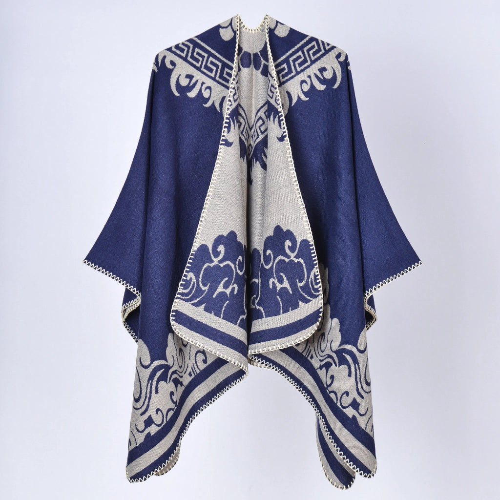 Nuovo scialle/sciarpa/scialle double-face in cashmere jacquard