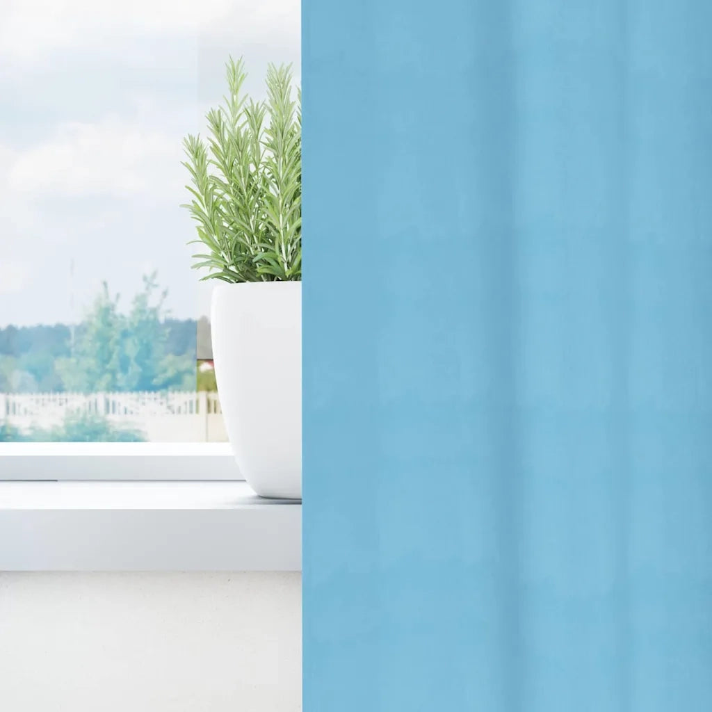 Tende Blackout con Anelli 2 pz Blu Chiaro 140 x 140 cm 4107323