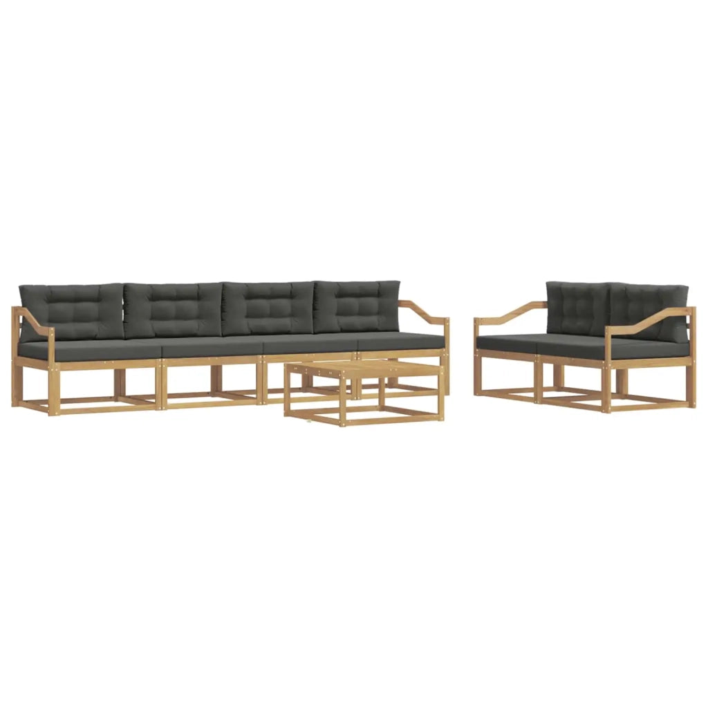 Set di divani da esterno con cuscino 6 pcs Bianco e Antracite