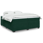 Giroletto a Molle con Materasso Verde Scuro 200x200 cm Velluto