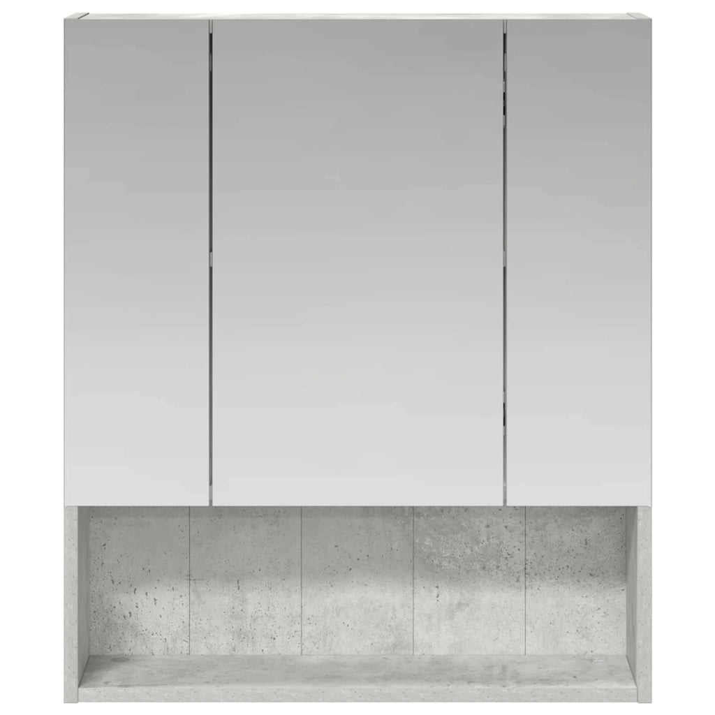 Mobiletto per specchio da bagno con lo scaffale Grigio cemento 889186