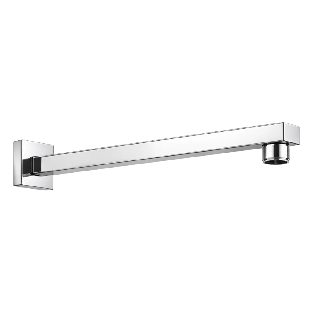 BRACCIO DOCCIA QUADRO IN OTTONE CROMATO PER SOFFIONI DOCCIA MODELLO CRISTAL - LUNGHEZZA 20 CM  - AER