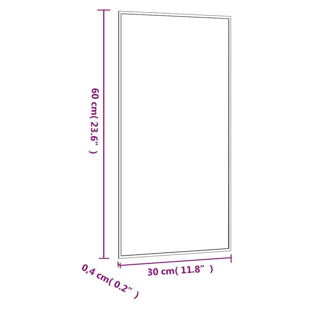 vidaXL Specchio da Parete 30x60 cm Vetro Rettangolare