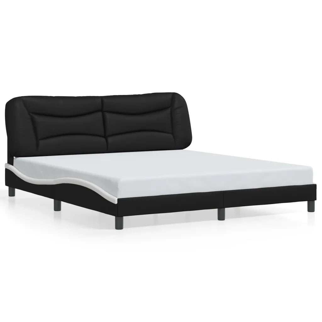 Giroletto con LED senza Materasso Nero e Bianco 180x200 cm