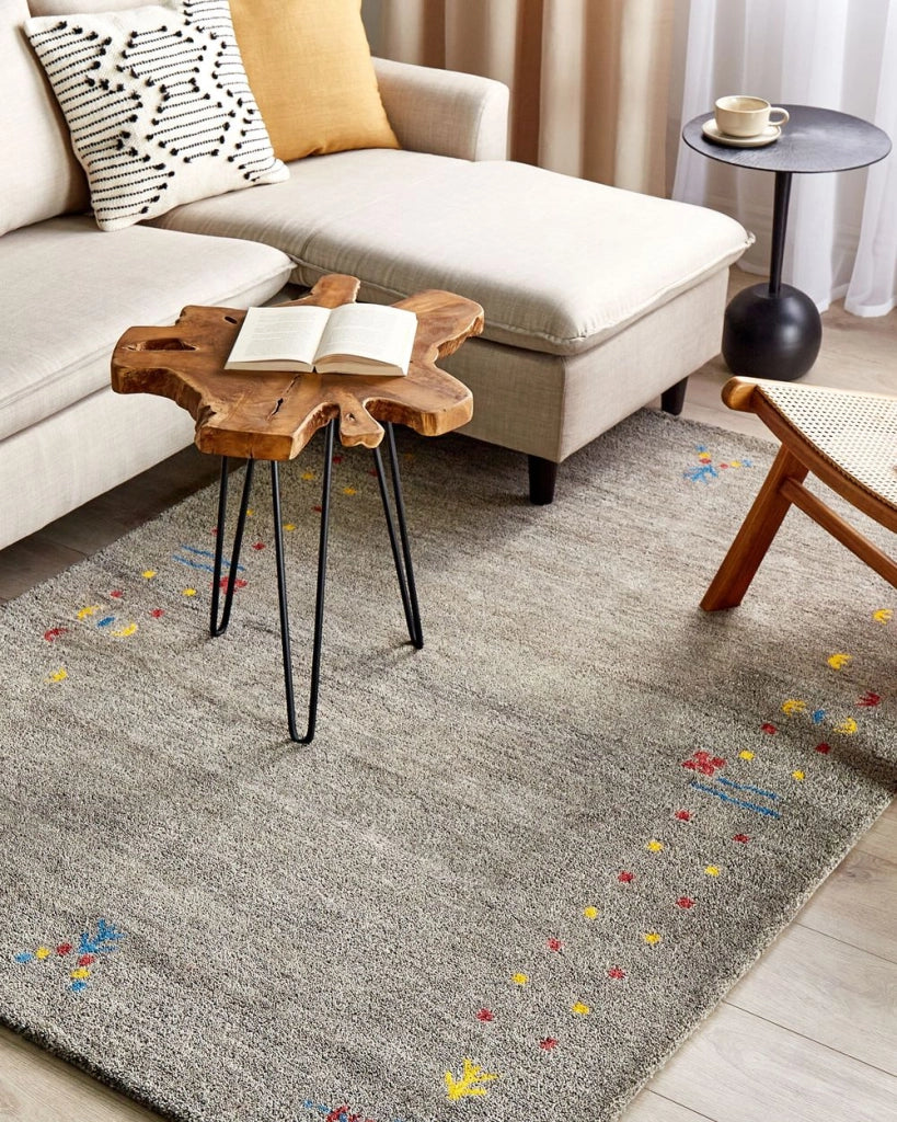 Tappeto Gabbeh in lana multicolore fatto a mano con motivo geometrico 140 x 200 cm soggiorno camera da letto stile boho