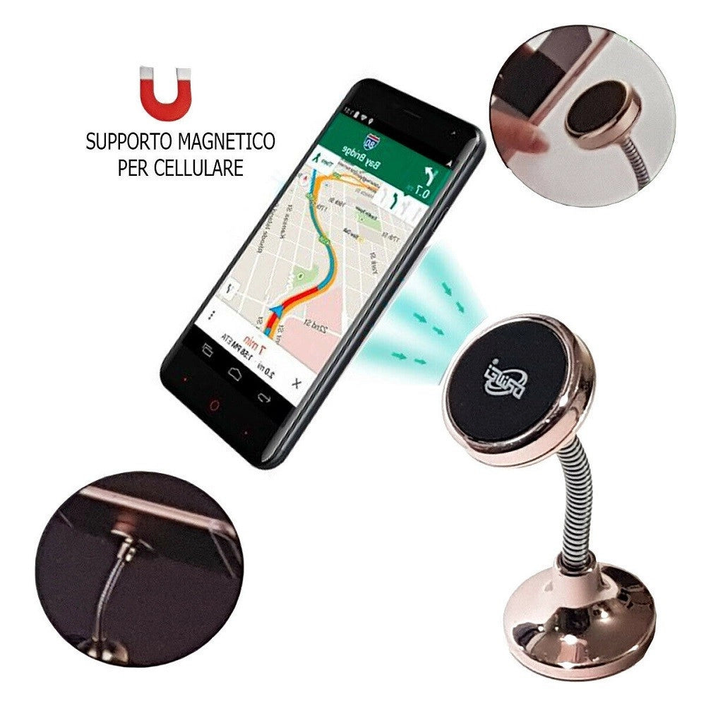 Trade Shop - Supporto Magnetico Per Cellulare Auto Adesivo Smartphone Flessibile Casa Ld-9069 -