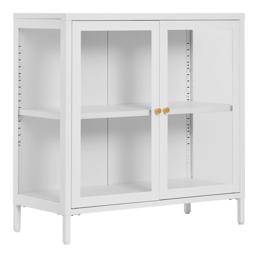 Vetrinetta Dalby, Bianco, Metallo, 35x80x80 cm