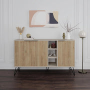 Madia 3 ante Clara 142x35,5x83h colore cashmere e Rovere