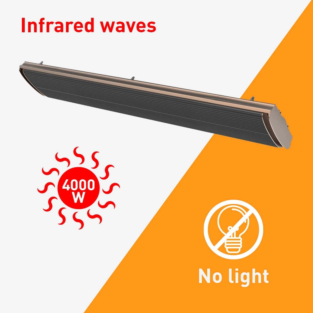 Pannello Radiante Riscaldante Industriale ad Infrarossi 200x18,9x6,7 cm 4000W Sined  Nero