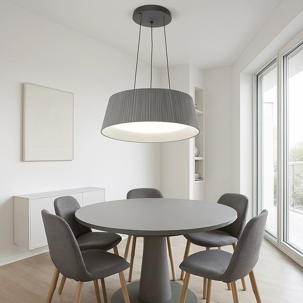 Lampadario LED a sospensione moderno grigio 36W con tecnologia CCT Switch luce regolabile caldo naturale freddo design elegante per cucina salotto e sala da pranzo