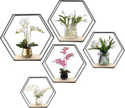 Set di decorazione a forma di esagono - Set di 5 - Nero - Metallo