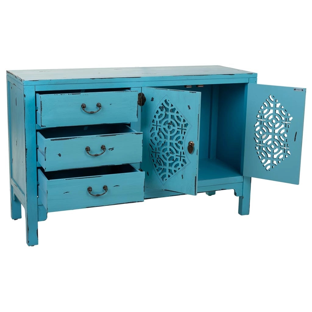 Credenza in legno blu 106x36x68h