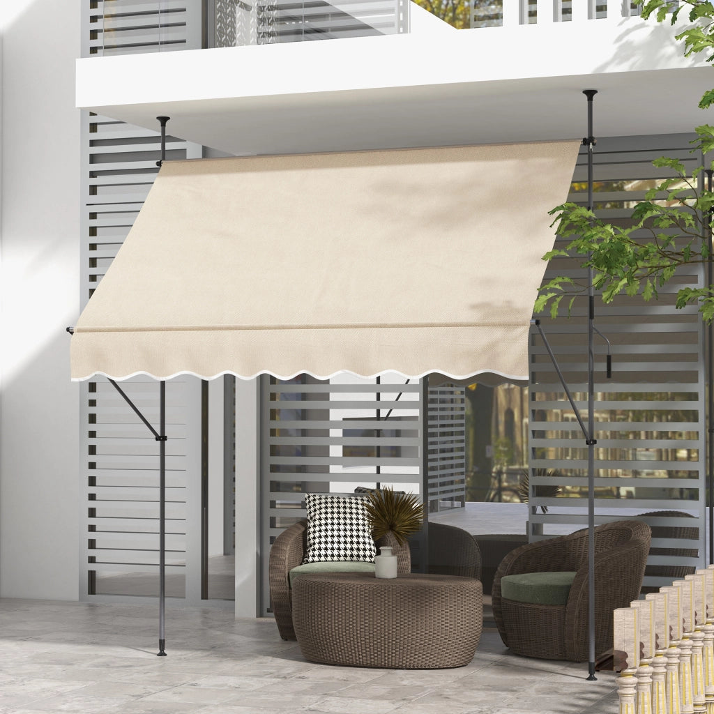 Tenda da sole retrattile manuale 2.5x1.2m ¨C zephmum ¨C metallo sabbia